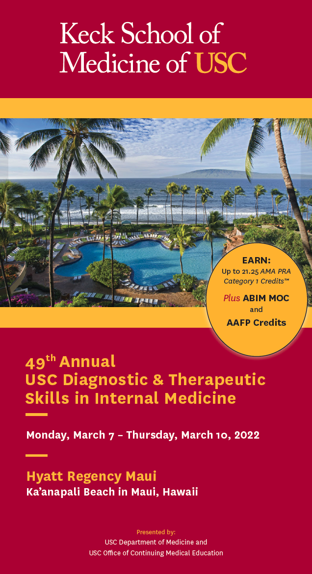 49th Annual USC Diagnostic and Therapeutic Skills in Internal Medicine Banner